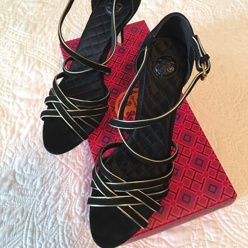 Tory Burch Black Suede Heels